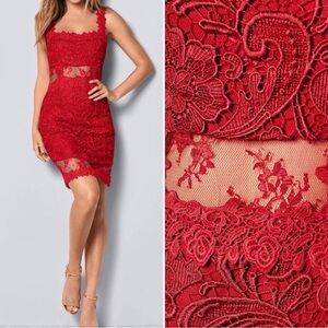 VENUS Red Lace Dress